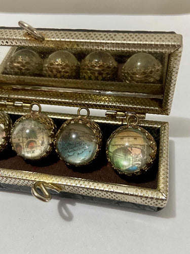 Caixa Antiga Com Pingentes De Vidro Cidades Da Europa