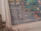 Antigo Quadro Pintura Óleo Paisagem Barco Assi Bela Moldura