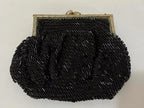 Bolsa De Mão Antiga Preta Com Brilho Detalhes Metal