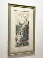 Quadro Antigo Gravura Paris Place Du Tertre - Ortiz Alfau