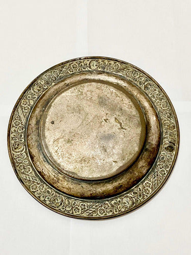 Prato Antigo De Bronze Francês Com Desenhos