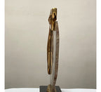 Escultura Coruja Dourada Pedra Agata