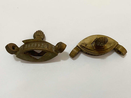 Antigas Peças Fixadoras Cantoneira Decorativas Em Bronze -l4