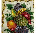 Bandeja Antiga Vidro Estrutura De Metal Anos 50 Tema Frutas