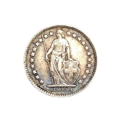 Antiga Moeda De Prata 1934 Helvetia 1/2 Fr Suiça