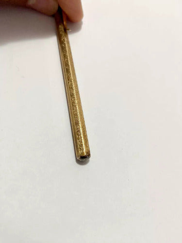 Antigo Porta Termômetro Início Século Xx Dourado Com Pedra