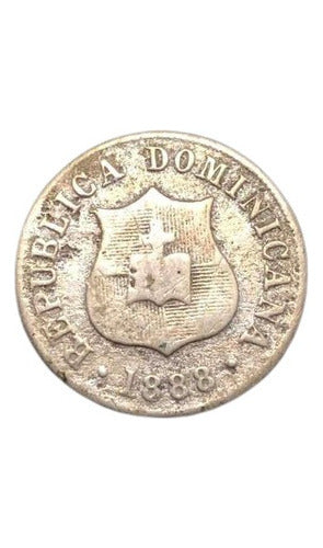 Antiga Moeda 1888 Republica Dominicana 2 1/2 Centavos