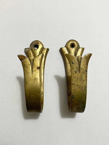 Suportes Antigos De Bronze Para Cortina - Lote 1