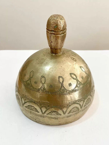 Antigo Sino Dourado De Metal Com Desenhos