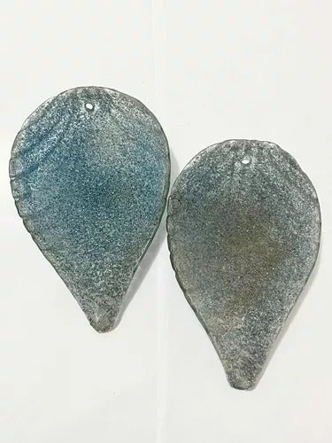 Pétalas De Cúpula Murano Azul Lustre (par) Antiga
