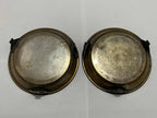 Mini Bandejas Antigas Em Metal Dourado Detalhes Ornamentais
