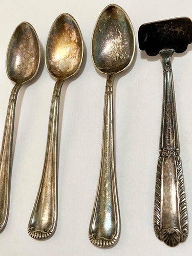 Colheres Antigas Meridional Prata Epns 90 + Raspador