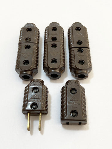 Tomada Plug Antigo Em Baquelite Macho E Fêmea Lote 4