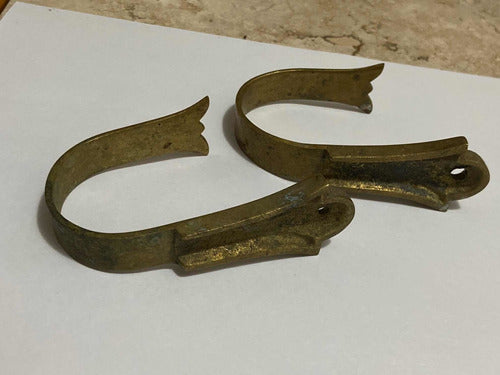 Suportes Antigos De Bronze Para Cortina - Lote 1