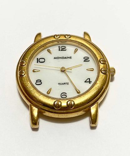 Relógio Antigo Mondaine Quartz Dourado