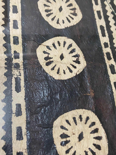 Quadro Antigo Arte Tribal Em Tecido De Casca