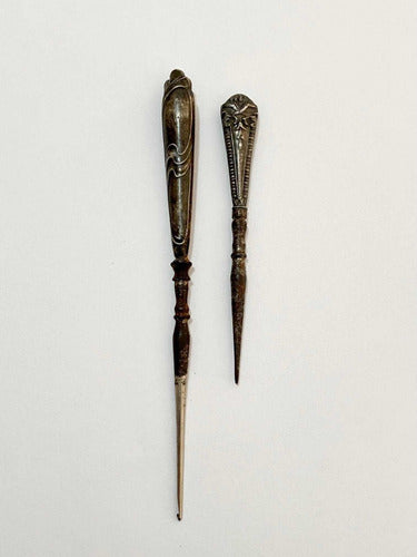 Abridor De Carta Antigo Punhal Cor Prata