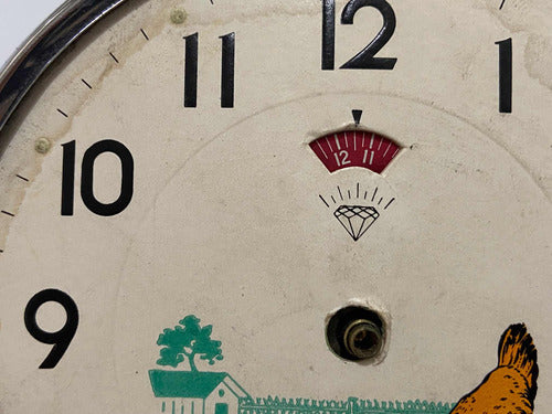 Relógio Despertador Antigo Metal Galo Jam Loceng Ayam China