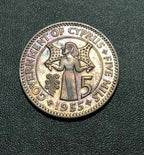 Moeda Antiga 1955 Chipre 5 Mils