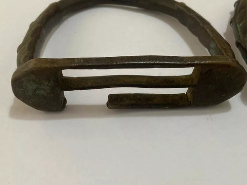 Par Estribo De Bronze Antigo
