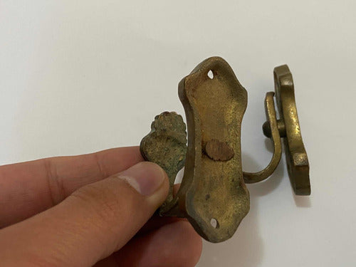 2 Suportes Antigos De Bronze Para Cortina - Peq Lote 1