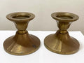 Castiçal Antigo De Metal Dourado