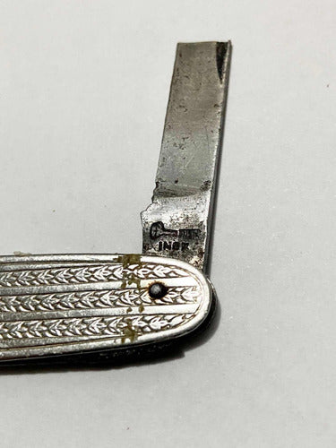Canivete Antigo Corneta Metal Cor Prata