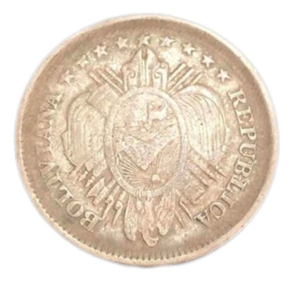 Moeda Antiga 1889 Bolivia 20 Centavos