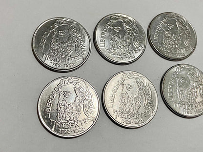 Lote Moedas Antigas Brasil 5000 Cruzeiros Tiradentes