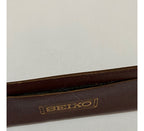 Porta Relógio Estojo Original Seiko Antigo Couro Marrom