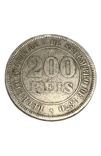 Antiga Moeda 200 Reis 76 Bem Conservada - Lote 5