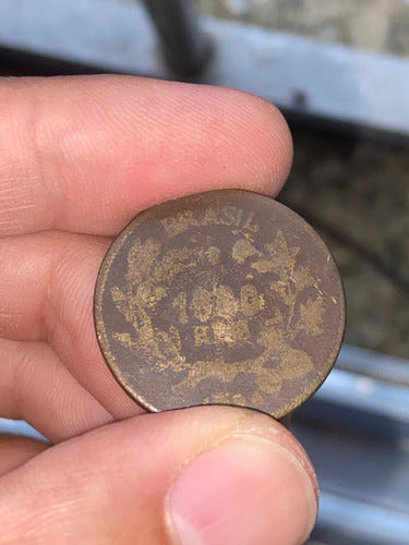 Moeda 1000 Réis Antiga Bronze Império Rara