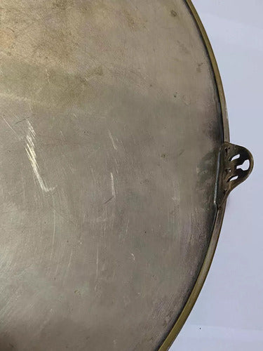 Bandeja Antiga Dourada Com Desenhos Florais