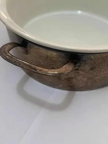 Caçarola Antiga Porcelana E Metal Bauscher Weiden Alemanha