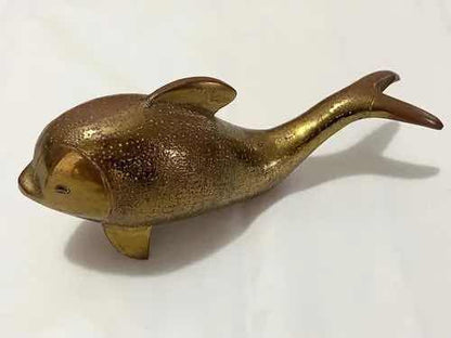 Escultura Antiga Golfinho De Bronze