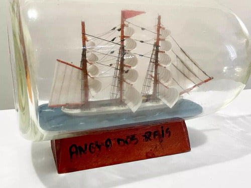 Antigo Barco Na Garrafa Caravela Angra Dos Reis