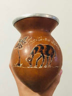 Cuia Antiga De Chimarrão Com Desenho De Cavalo