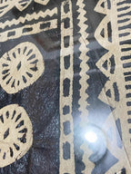 Quadro Antigo Arte Tribal Em Tecido De Casca