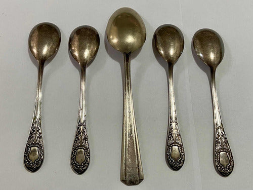 Colheres Antigas Prata Eberle 5 Peças