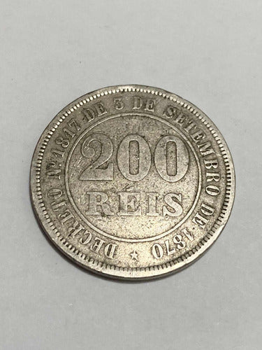 Antiga Moeda 200 Reis 76 Bem Conservada - Lote 5