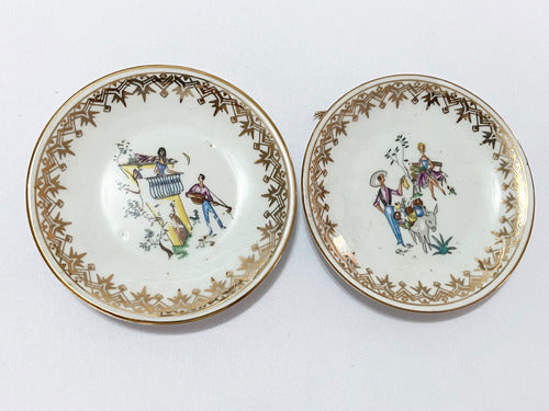 Prato De Porcelana Steatita C/ Pintura Homem E Mulher Antigo