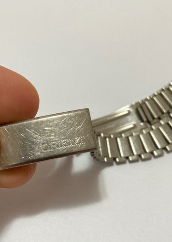 Pulseira De Relógio Antiga Orient Prata 12mm