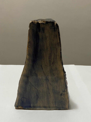 Escultura Antiga De Peixes Em Cerâmica Artesanal Assinada