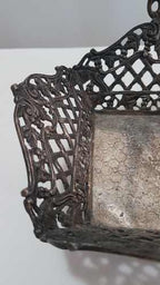 Cesta Antiga De Metal Cor Prata