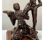 Escultura Antiga Casal Sambista Em Cerâmica