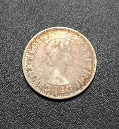 Moeda Antiga De Prata 1953 Australia 1 Shilling