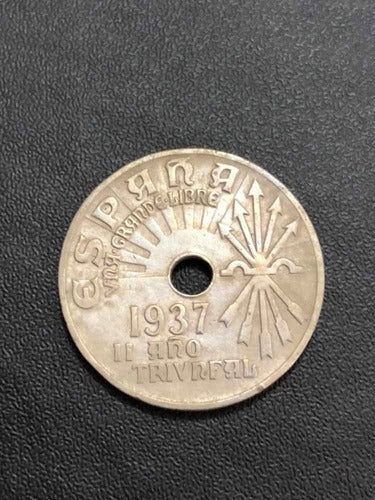 Antiga Moeda 1937 Espanha 25 Centimos