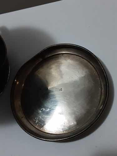 Antigo Balde Com Alça Prata 14cm