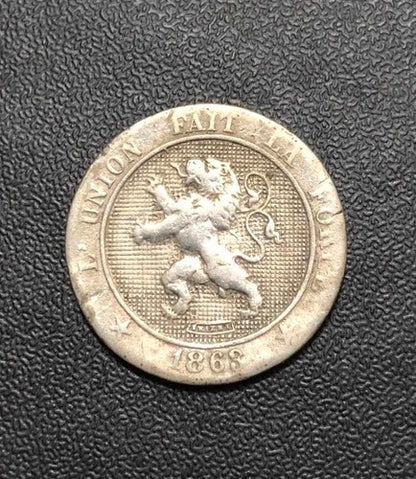 Moeda Antiga 1863 Bélgica 5 Centimes