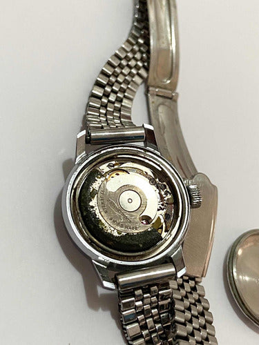 Antigo Relógio Bucherer Automatic 17 Jewels Suiço Cor Prata